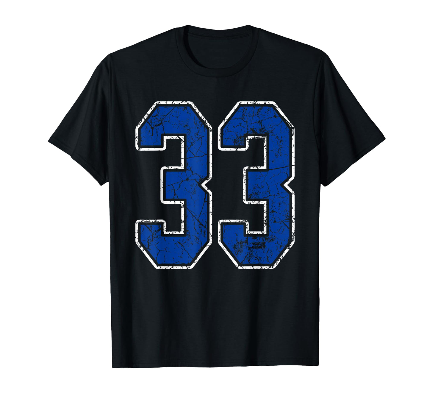 Royal Blue and White Number 33 Jersey Player Uniform #33 Fan T-Shirt