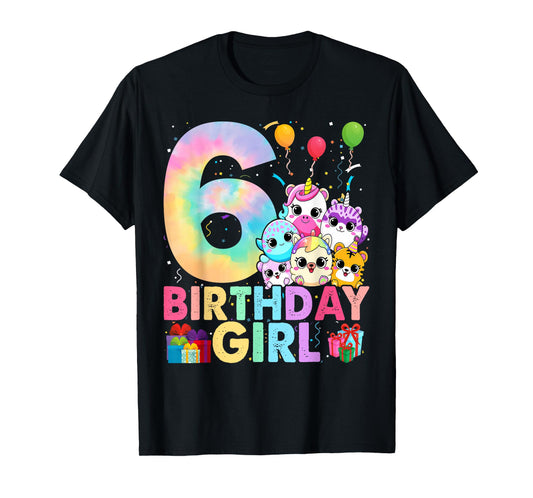 Birthday Girl 6th Birthday Squish Squad Mallow T-Shirt