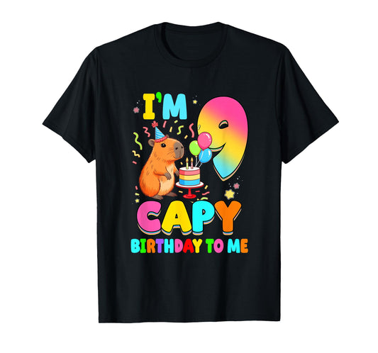 I'm 9 Years Old Capy Birthday to Me 9Th Birthday Capybara T-Shirt