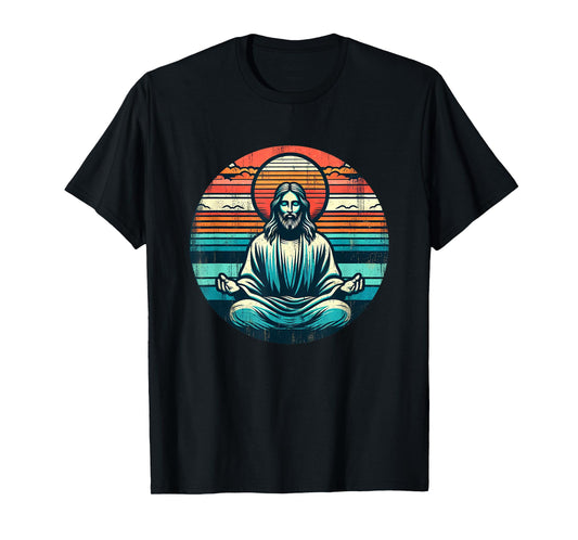 Meditating Jesus Vintage Inspiring Empowering Spirituality T-Shirt