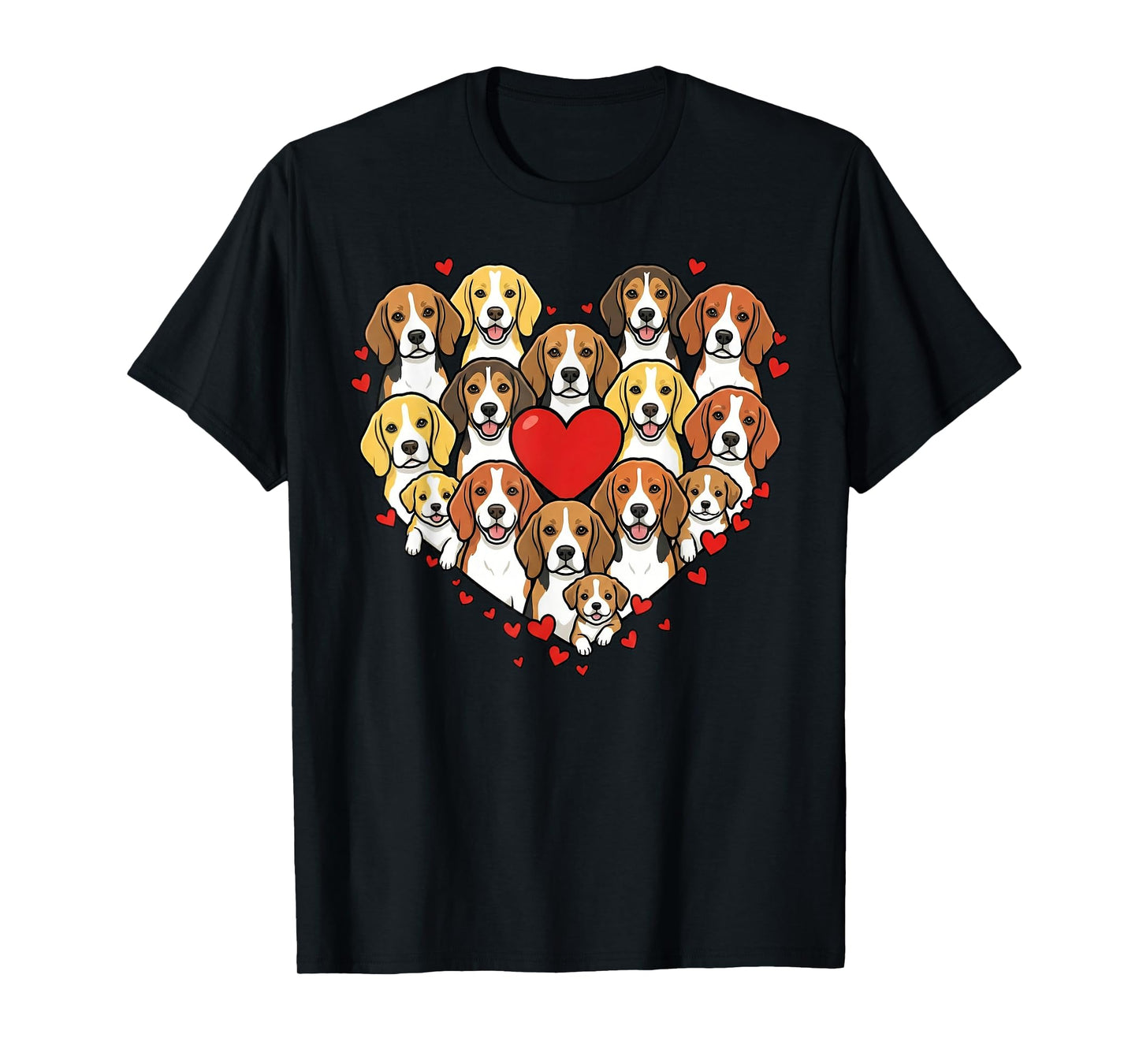 Cute Beagle Heart Love Dog Lover Pet Mom Dad Valentine T-Shirt