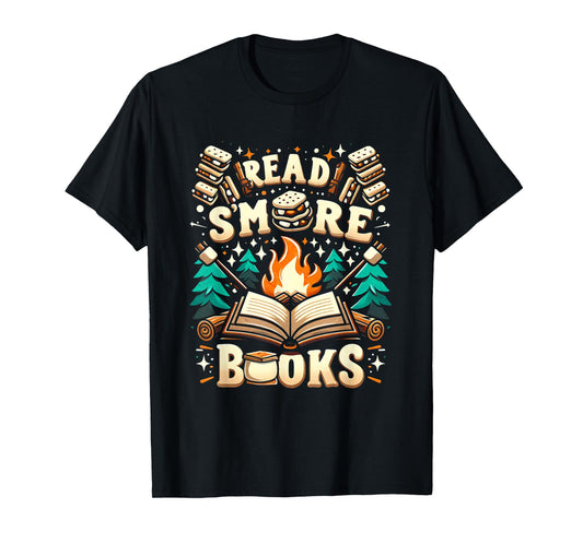 Read More Books Camping Outdoors Travel Campfire Smores T-Shirt