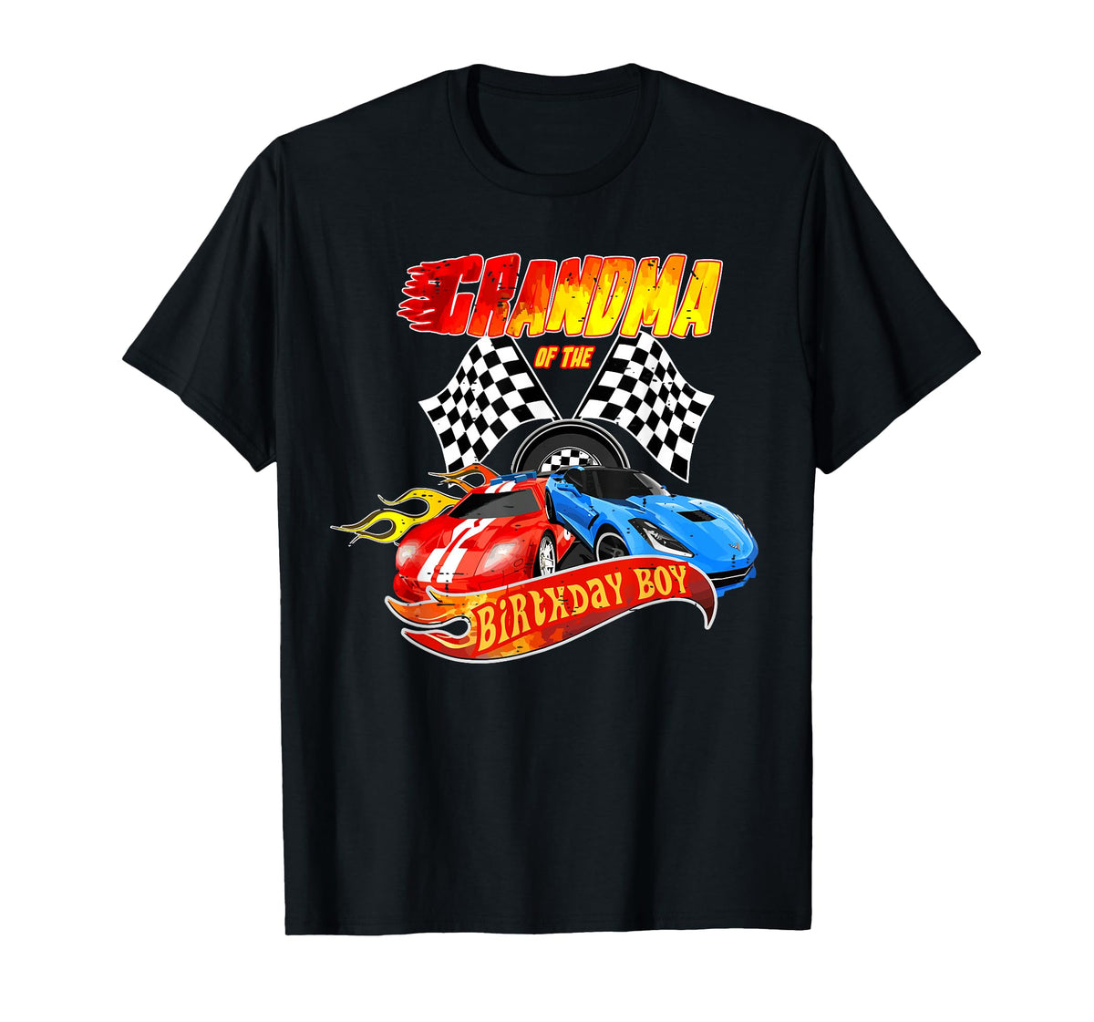 Grandma Of The Birthday Boy Race Car Birthday Party Racing T-Shirt