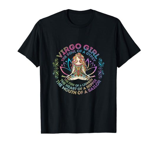 Virgo Girl The Soul Of A Gypsy Birthday Hippie Soul T-Shirt