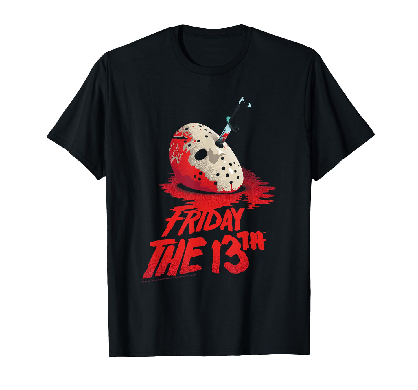 Friday The 13th Jason Mask in Blood with Logo Horror Movie T-Shirt