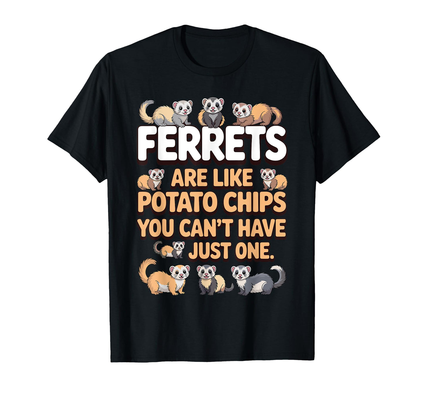 Cute Ferret Design For Men Women Kids Animal Ferret Lover T-Shirt