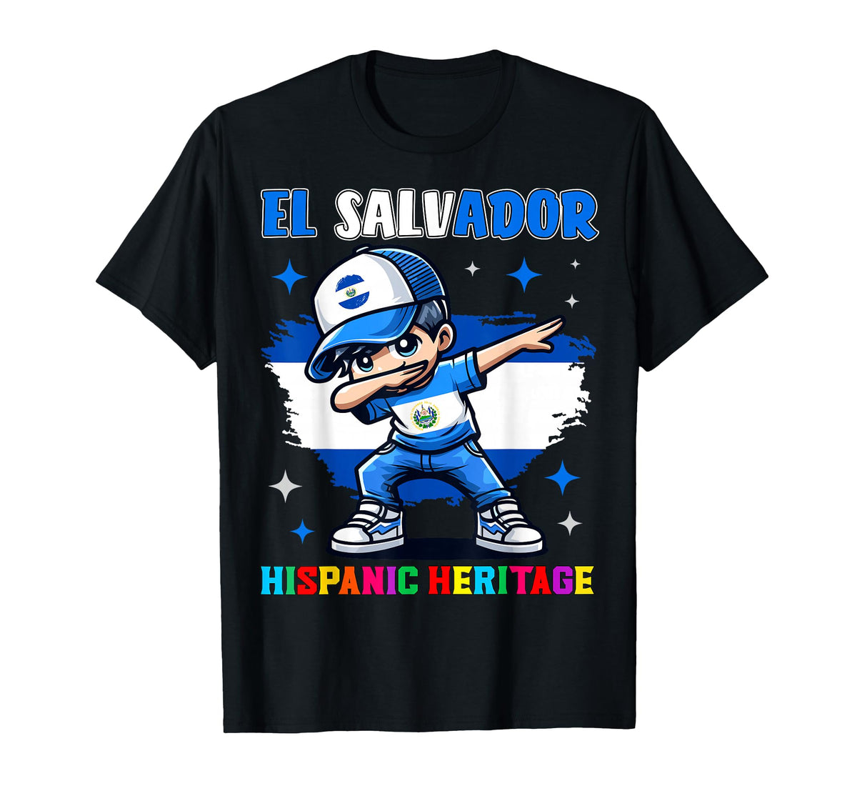El Salvador Dabbing Kid Hispanic Heritage Celebration Kids T-Shirt