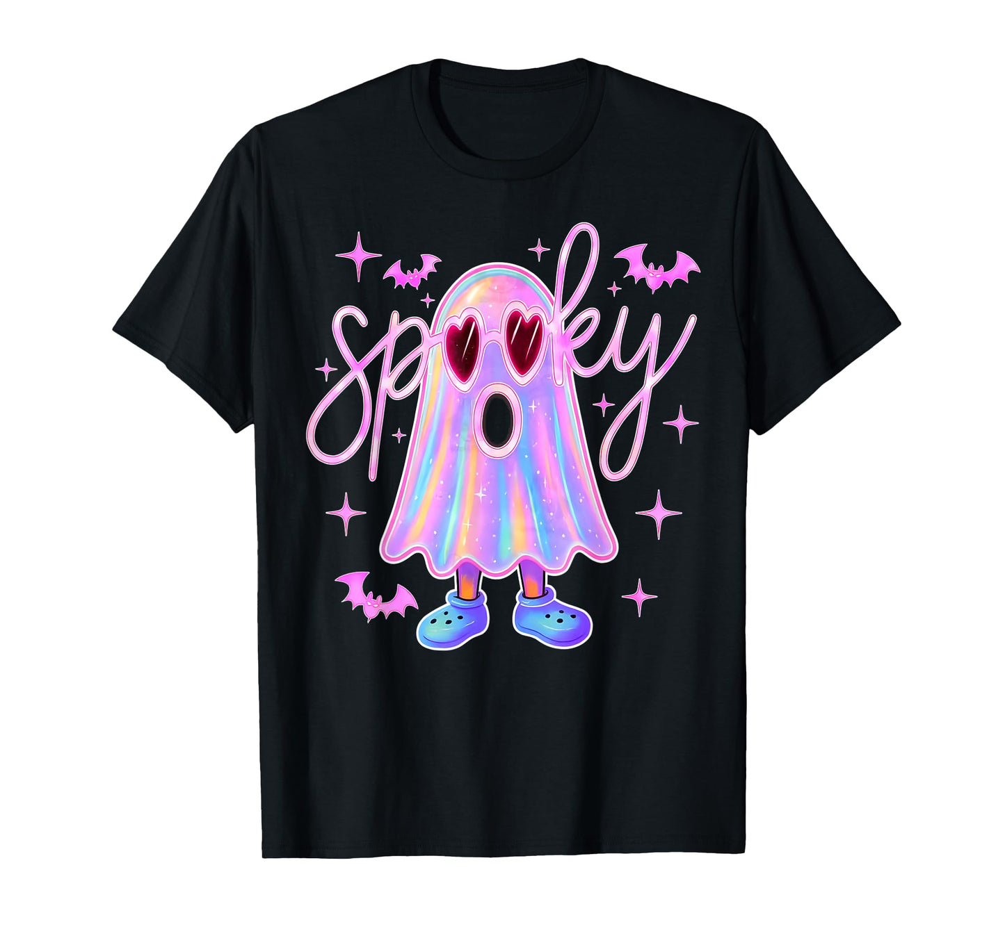 Spooky Funny Boo Ghost Colorful Halloween Men Women Kid T-Shirt