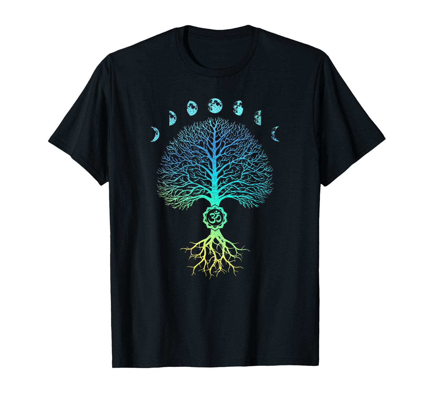 Tree of Life Phases of the Moon Om Chakra Yoga Gift T-Shirt