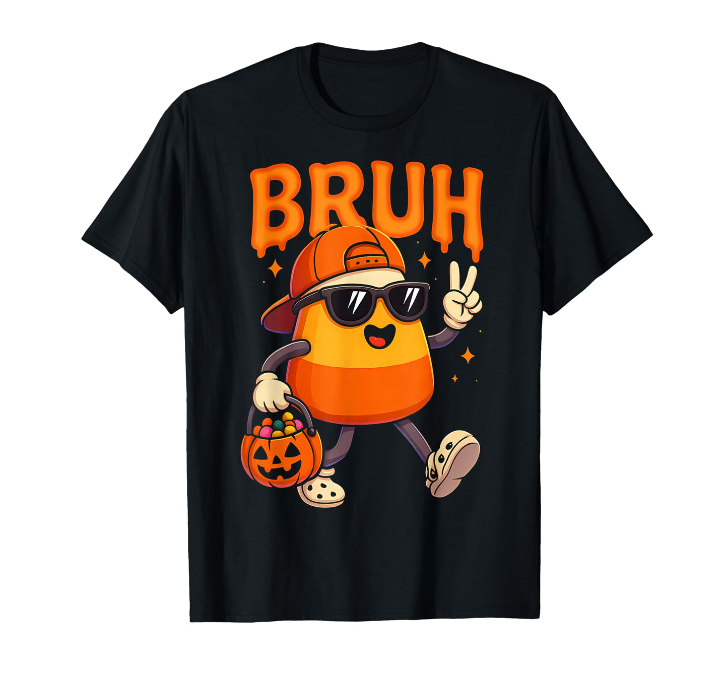 Bruh Halloween Team Candy Corn Trick Or Treat Kids Boy Funny T-Shirt