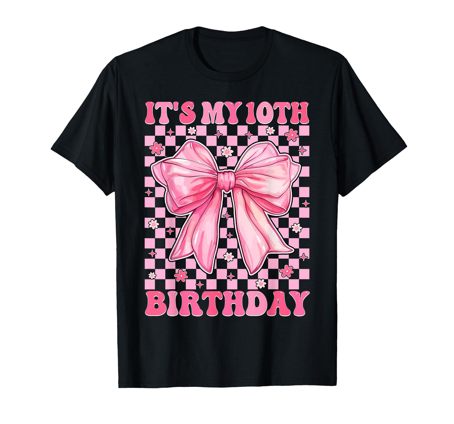 Birthday Girls Pink Coquette Bow It's My 10Th Birthday Girl T-Shirt