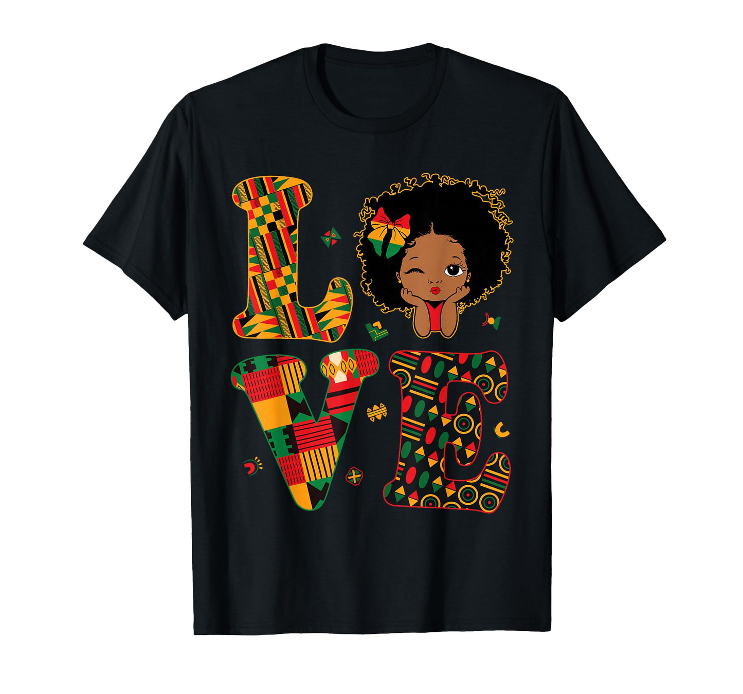 Love African Kente Toddler Girls Black History Month Proud T-Shirt
