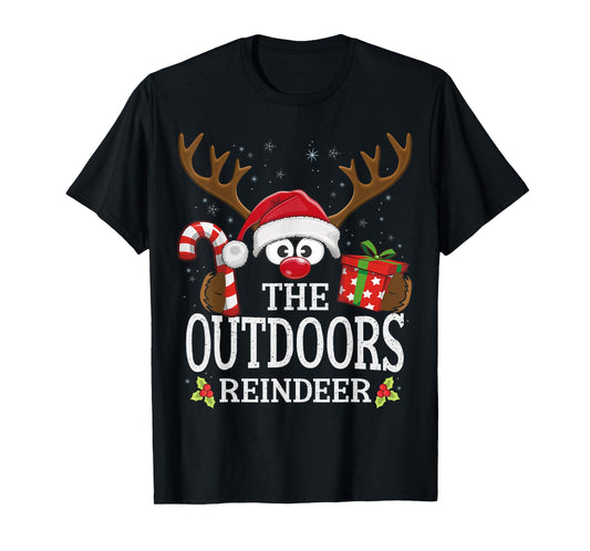 Christmas Matching The Outdoors Reindeer Family T-Shirt