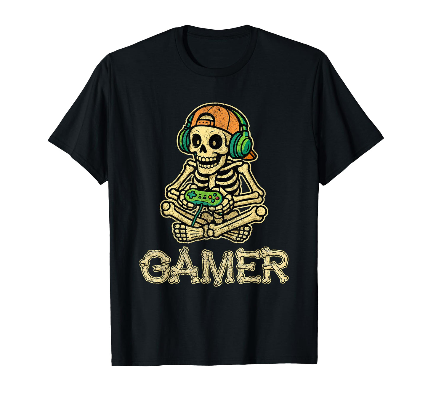 Funny Gamer Skeleton Gamer Teen Boys Video Gaming T-Shirt