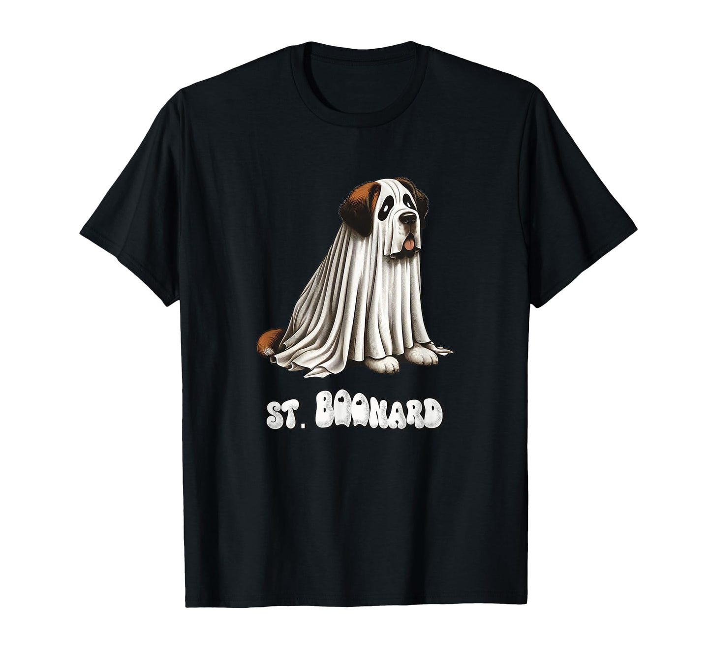 Funny Saint Bernard Halloween Ghost, St. Boonard, Dog Mom T-Shirt