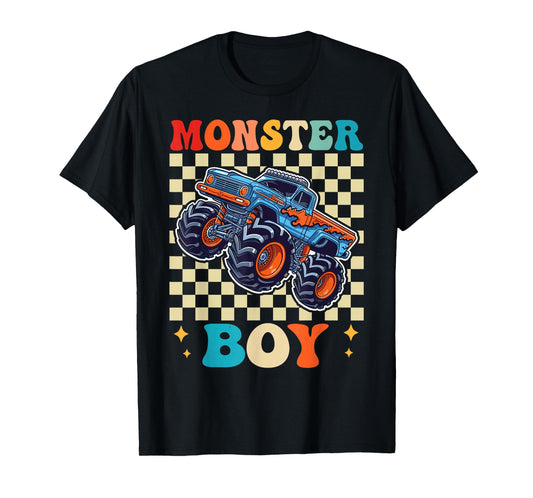 Monster Truck Boy Family Matching Monster Trucks Birthday T-Shirt