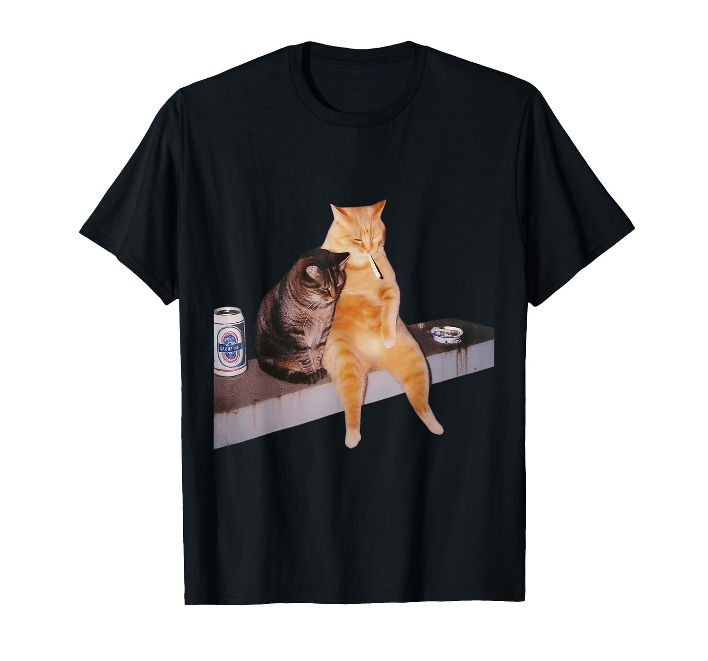 Cat Meme Cat Smoking Cigarette T-Shirt