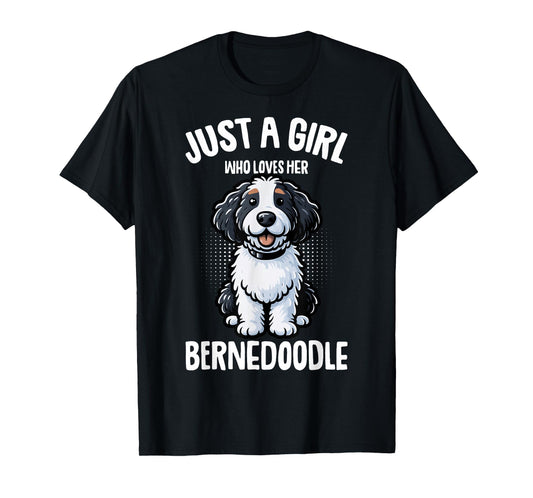 Just a Girl Who Loves Her Bernedoodle Dog Kids T-Shirt