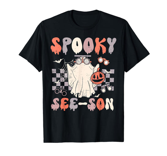 Retro Spooky See-son Optometrist Optometry Ghost Halloween T-Shirt