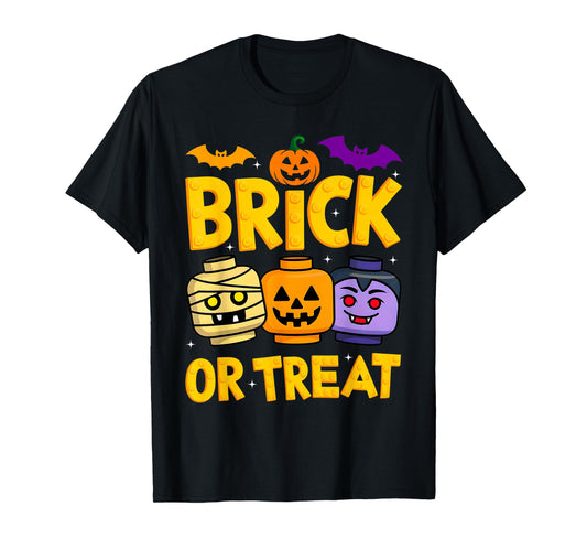 Brick or Treat Halloween Master Builder Blocks Building Kids T-Shirt