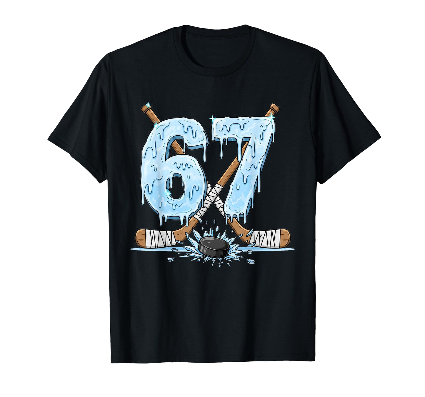 67 Hockey Drip Number Funny Meme Style Boys Graphics T-Shirt
