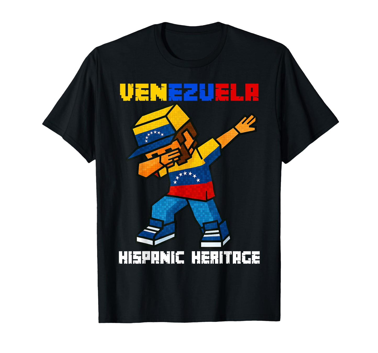 Venezuela Dabbing Boy Game Pixel Hispanic Heritage Month Kid T-Shirt