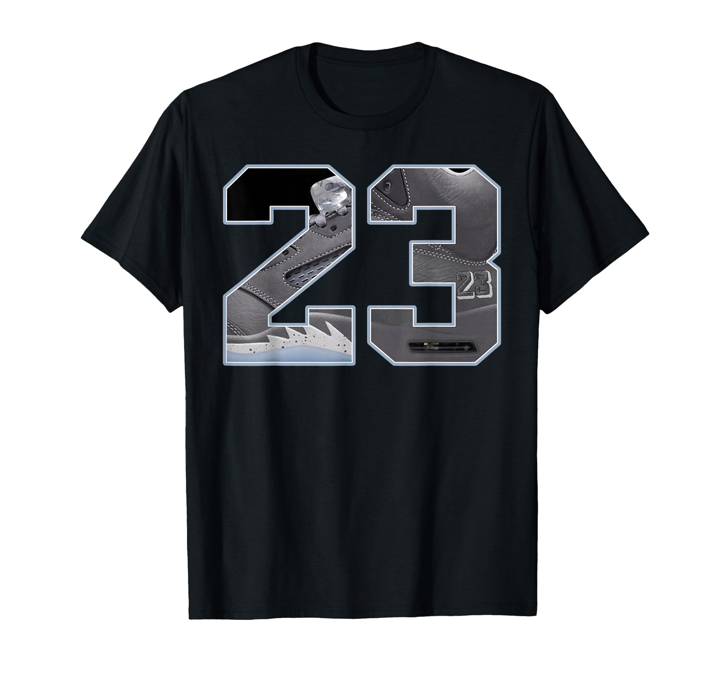 Number Retro Wolf Grey 5s Tee Outfits Matching T-Shirt