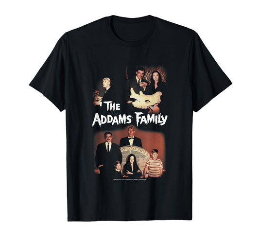 The Addams Family Vintage Split Panel Family Portraits T-Shirt
