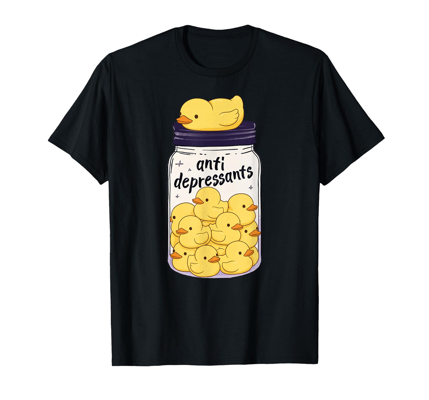 Funny Yellow Duck Anti Depressant Jar Zoo Boys Girls Kids T-Shirt