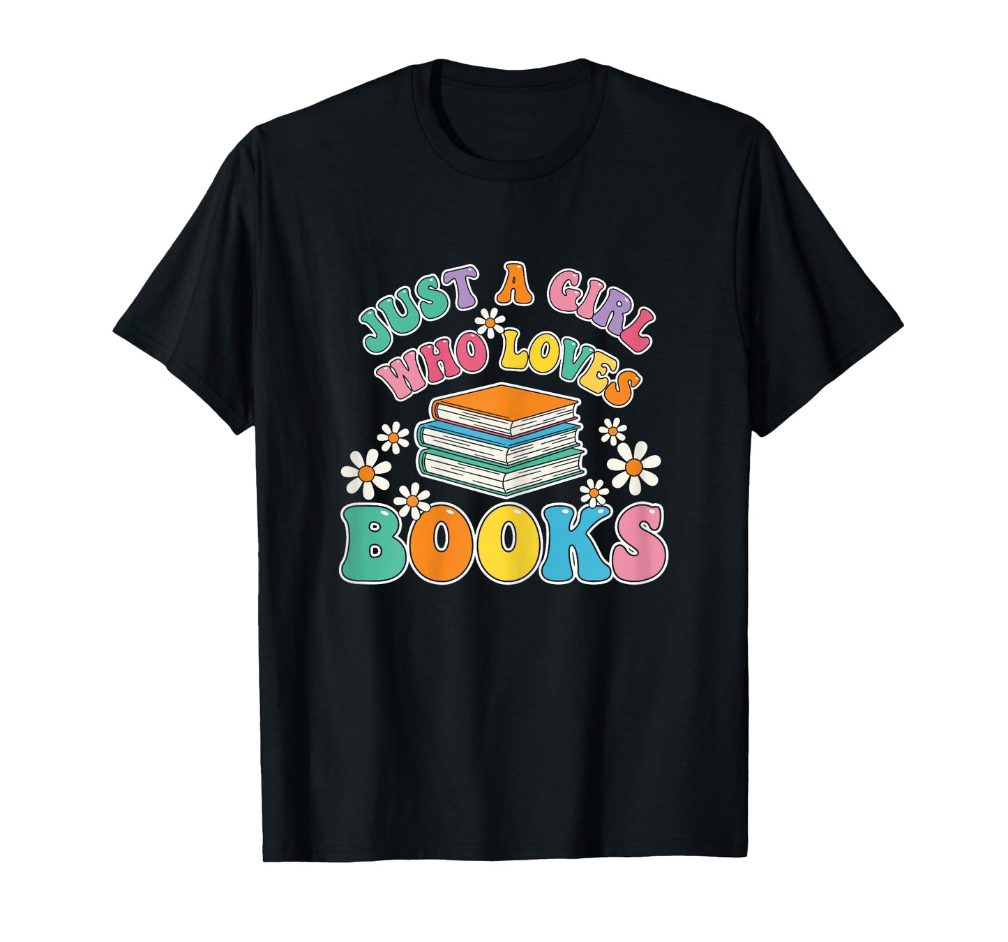 Just a Girl Who Loves Books Pajamas Shirt Reading Book Lover T-Shirt