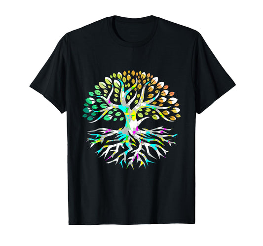 Yggdrasil Tree of Life Colorful Peaceful Mind Sacred Tree T-Shirt