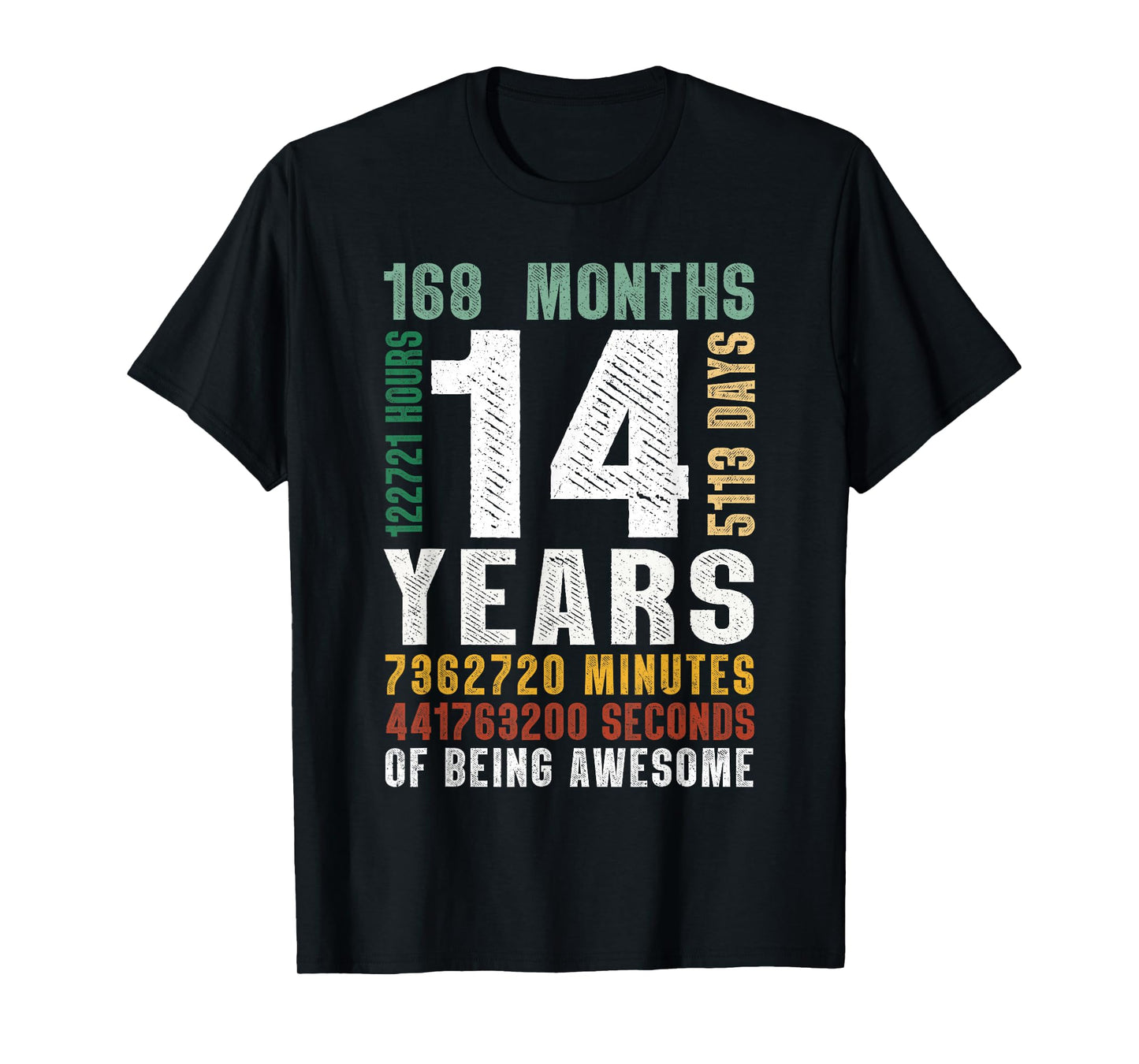 14 Year Old BDay Decorations Boy 14yr Retro 14th Birthday T-Shirt