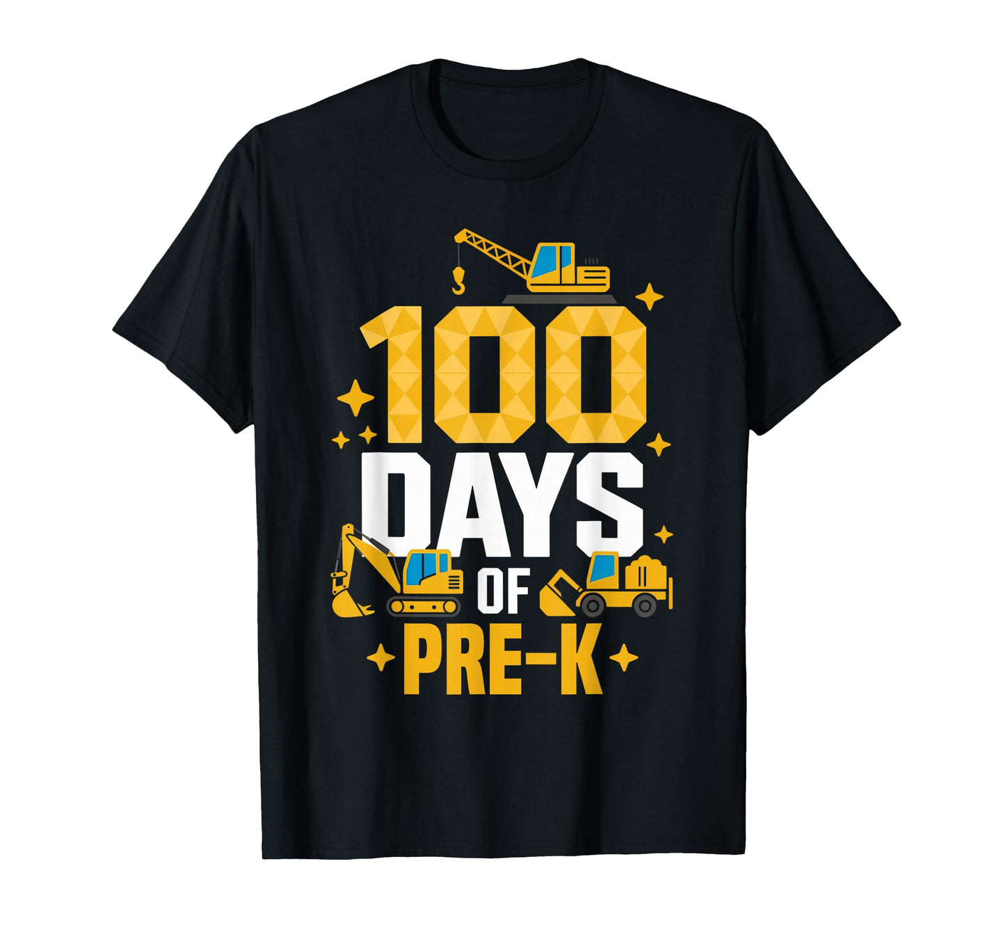 100 Days of Pre-K Toddlers Construction Vehicle Kids Boys T-Shirt