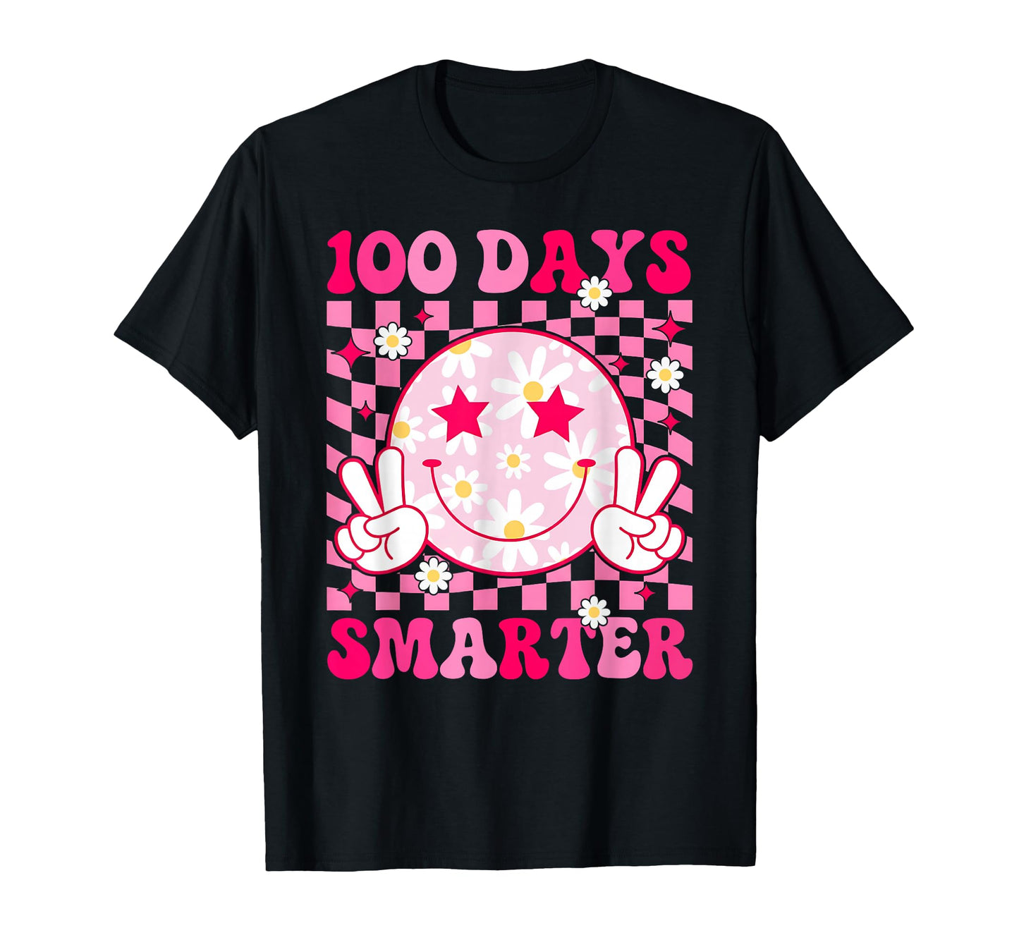 100 Days Smarter 100th Day of School Smile Face Teacher Kids T-Shirt