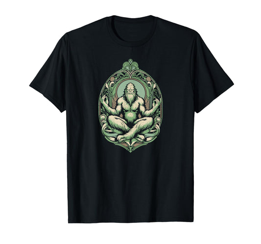 Mindful Sasquatch - Bigfoot Yoga Meditation T-Shirt