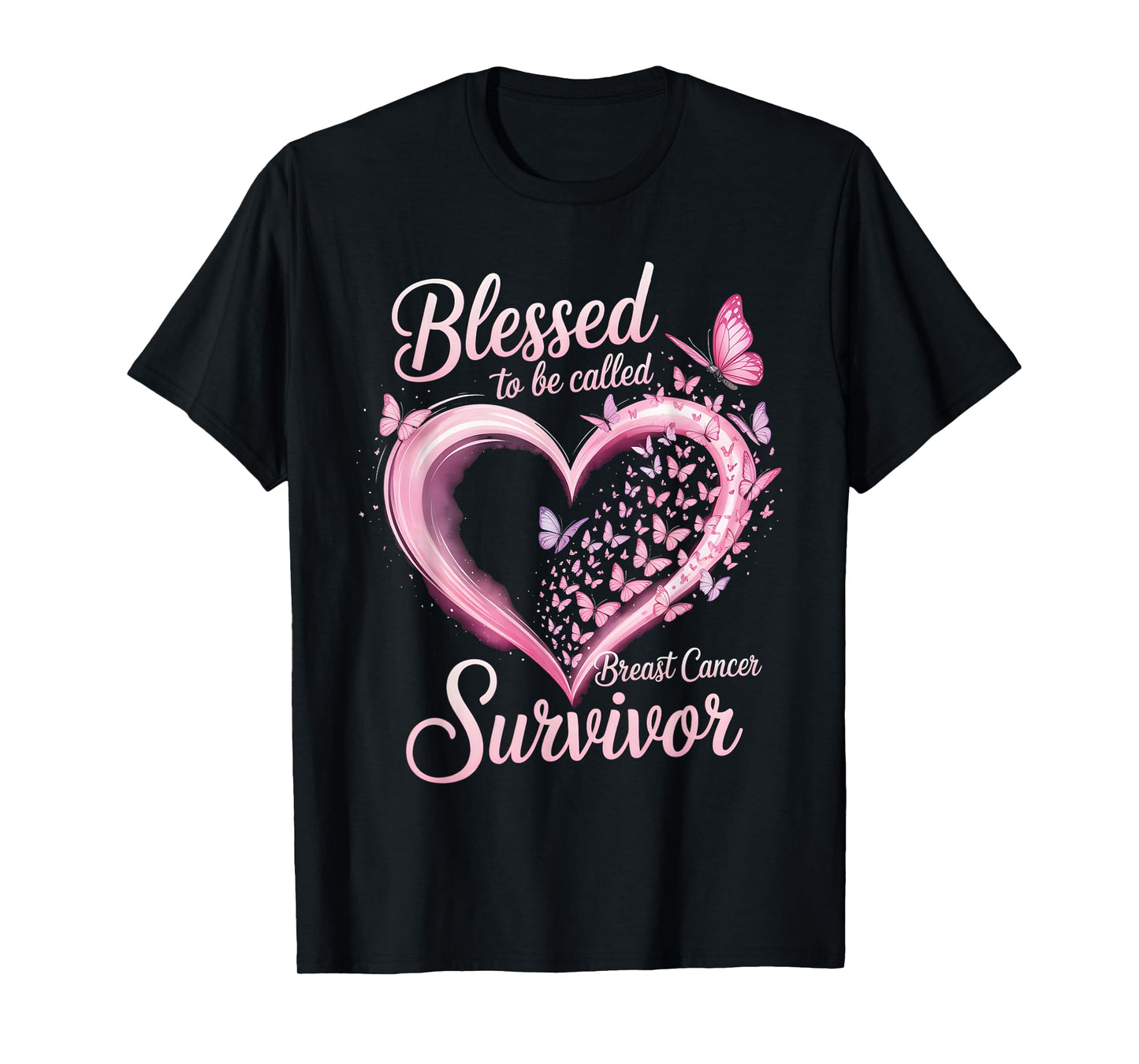 Blessed Breast Cancer Survivor Awareness Christian Women T-Shirt