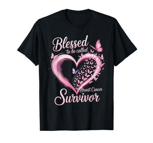Blessed Breast Cancer Survivor Awareness Christian Women T-Shirt