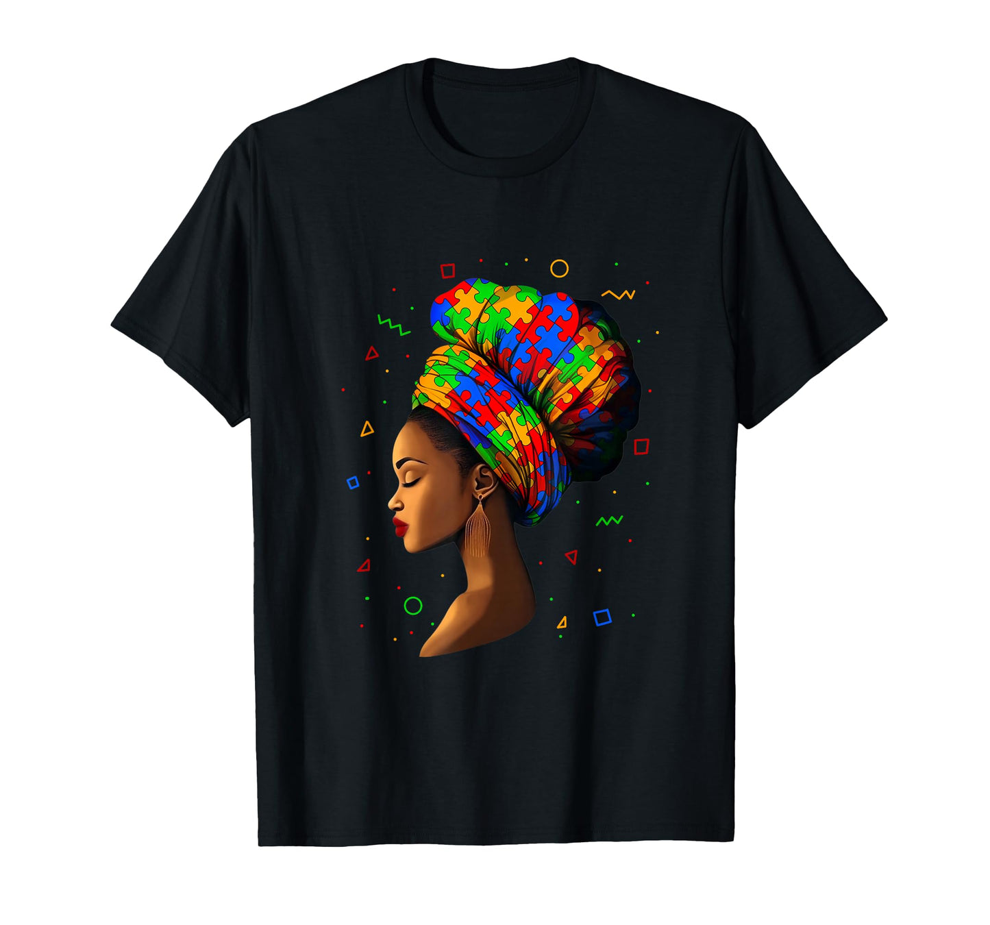 Black History Month Autism Awareness Melanin Woman Puzzles T-Shirt