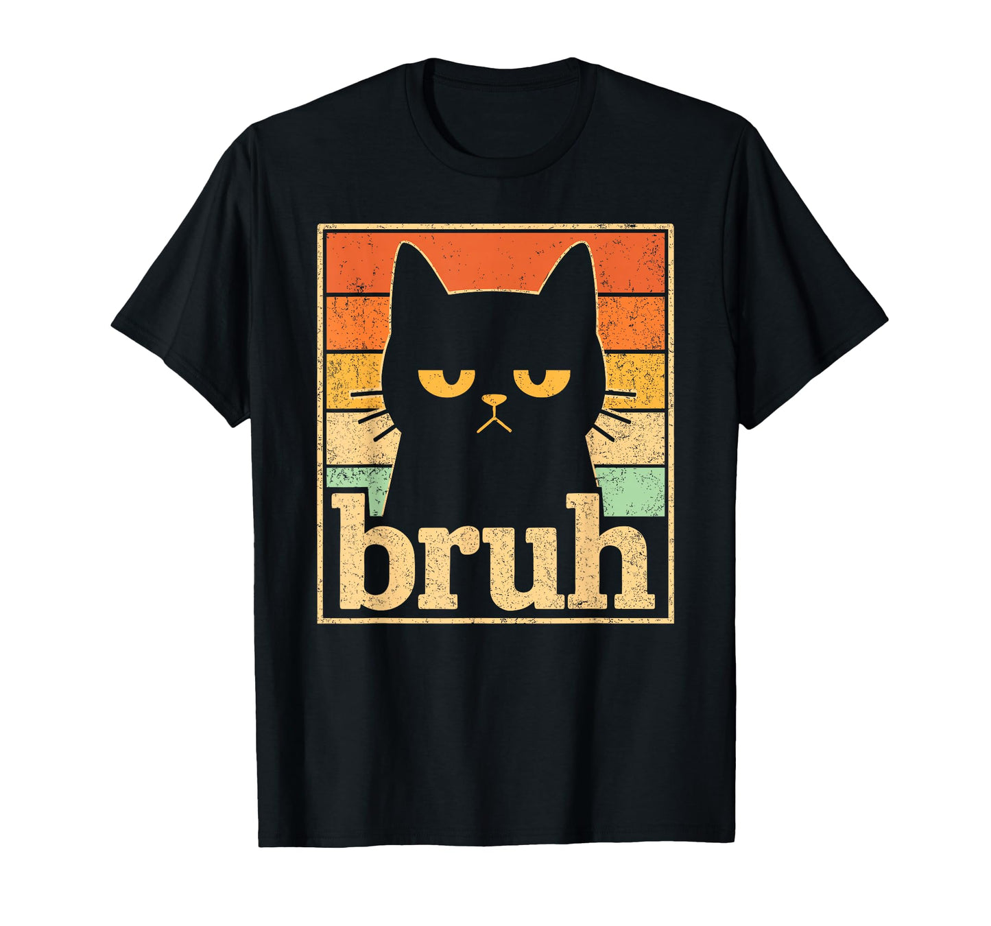 Bruh Cat Meme Graphic – Funny Cat Retro Meme for Teens T-Shirt