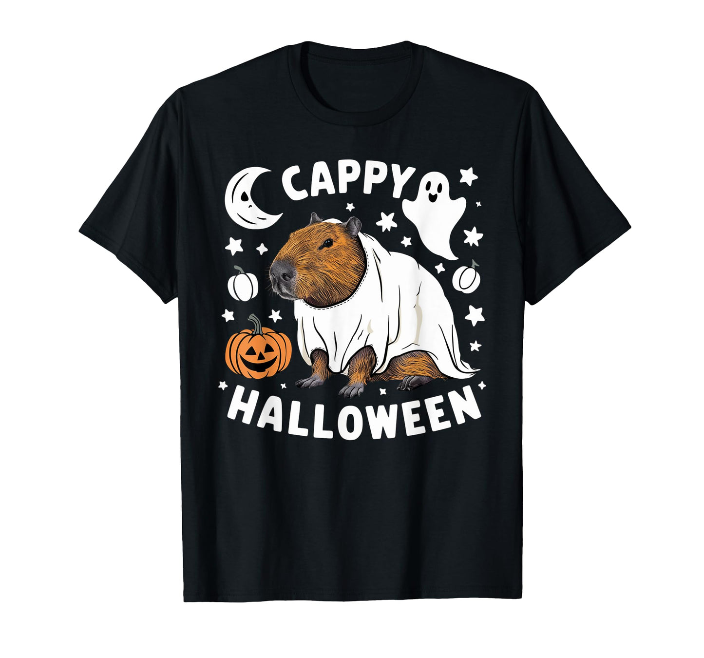 Cappy Halloween - Cute Capybara Ghost Costume T-Shirt
