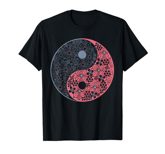 Yin Yang Floral Design - Colorful Edition T-Shirt