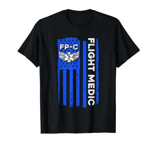 Flight Medic American Flag Flight Paramedic Emergency Nurse Women Men T-Shirt