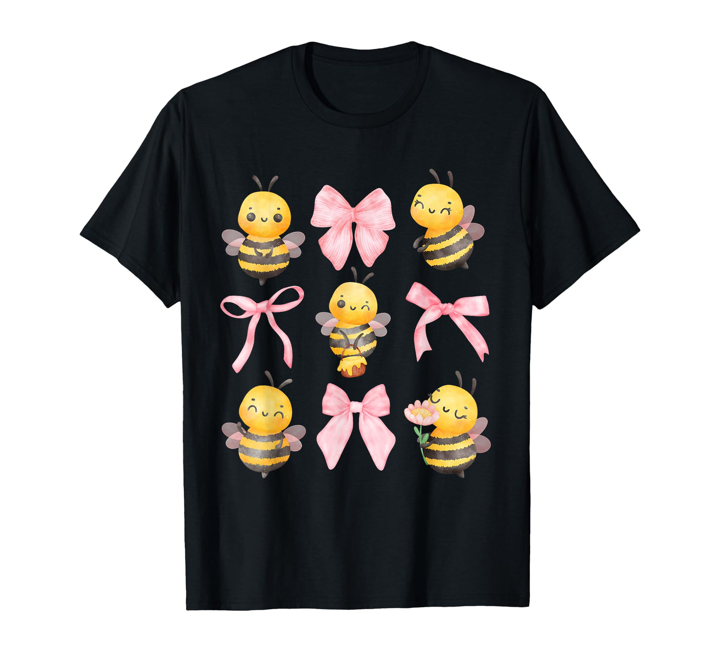 Coquette Bee Pink Bow Bumblebee Theme Birthday Girls T-Shirt