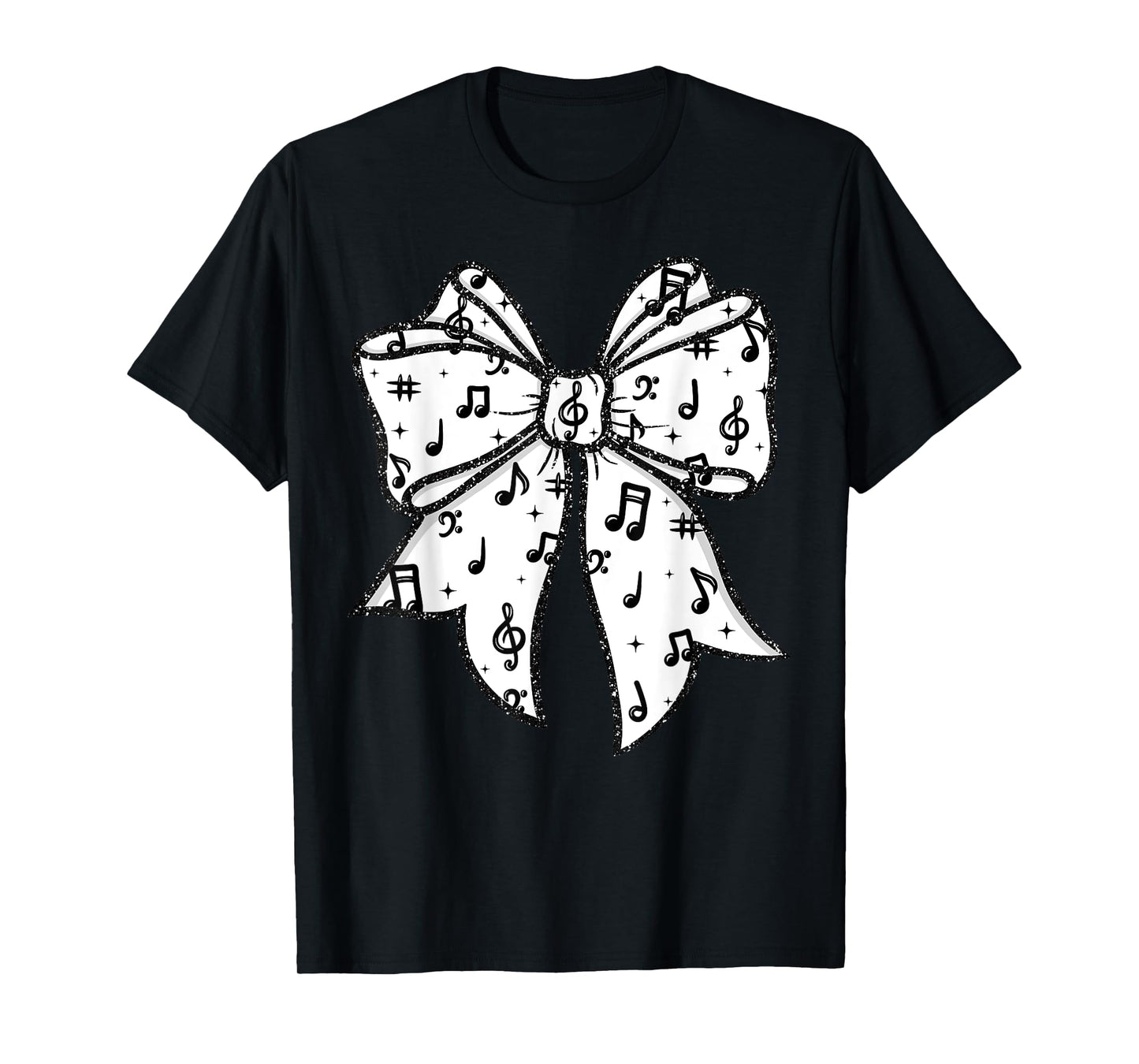Music Notes Coquette Bow Music Teacher School Musician Band T-Shirt