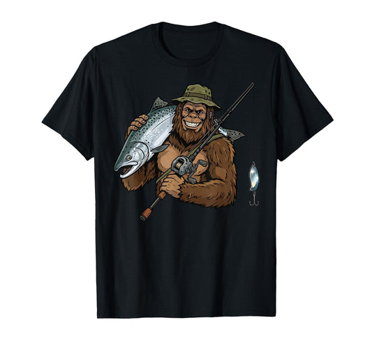 King Salmon Fishing Funny Bigfoot T-Shirt