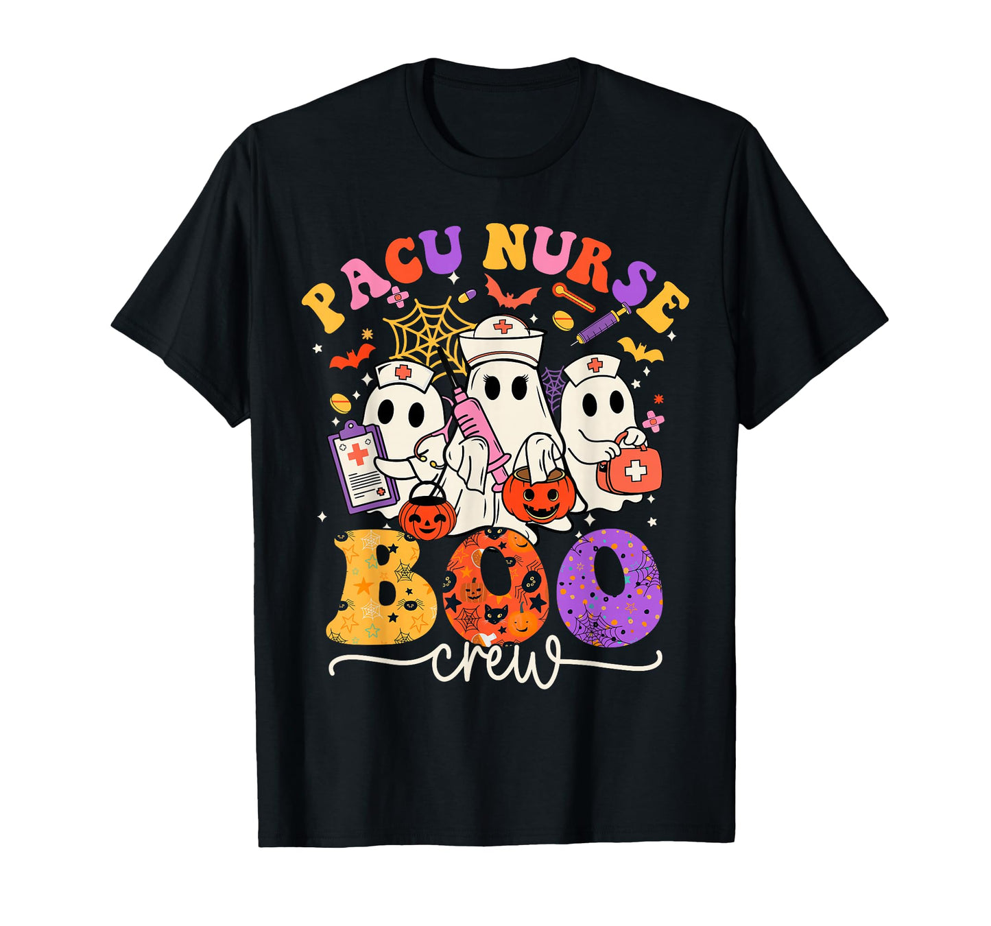 PACU Boo Crew Costume Funny Nurse Ghost Halloween T-Shirt