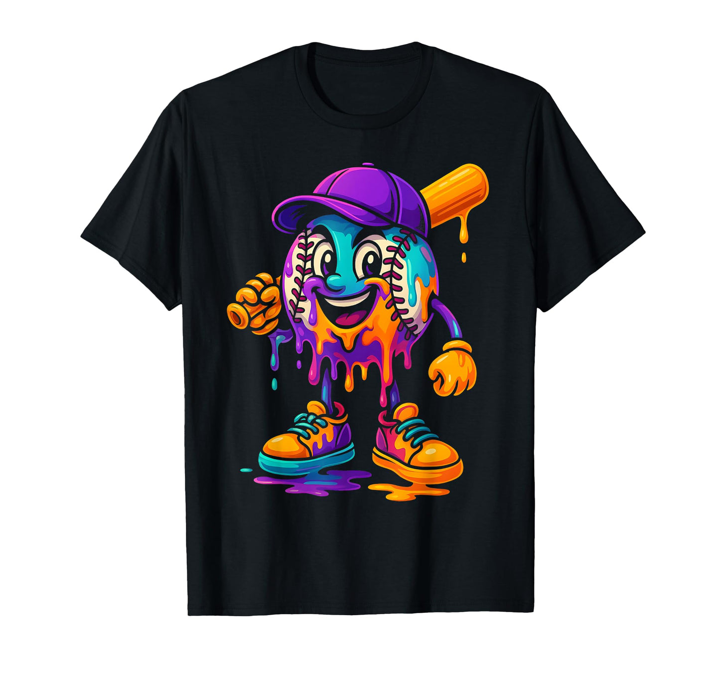Baseball Drip Mascot Boys Ice Cream Youth Sweet Sport Lovers T-Shirt