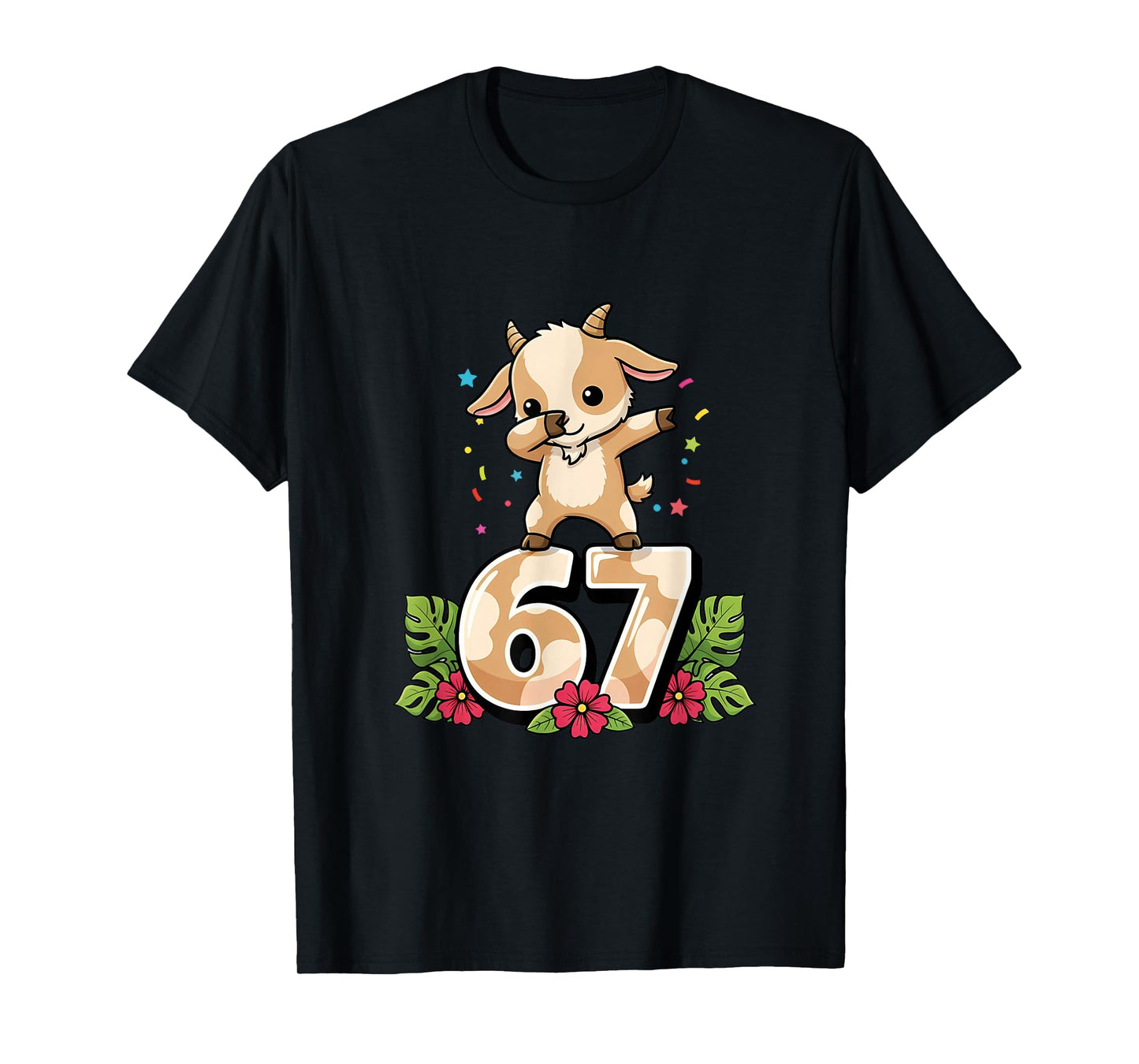 Six Seven Meme Dabbing Baby Goat 67 Funny Gen Z Apha T-Shirt