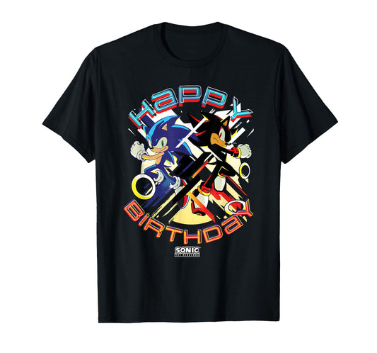 Sonic The Hedgehog Happy Birthday Sonic Shadow Chest Poster T-Shirt