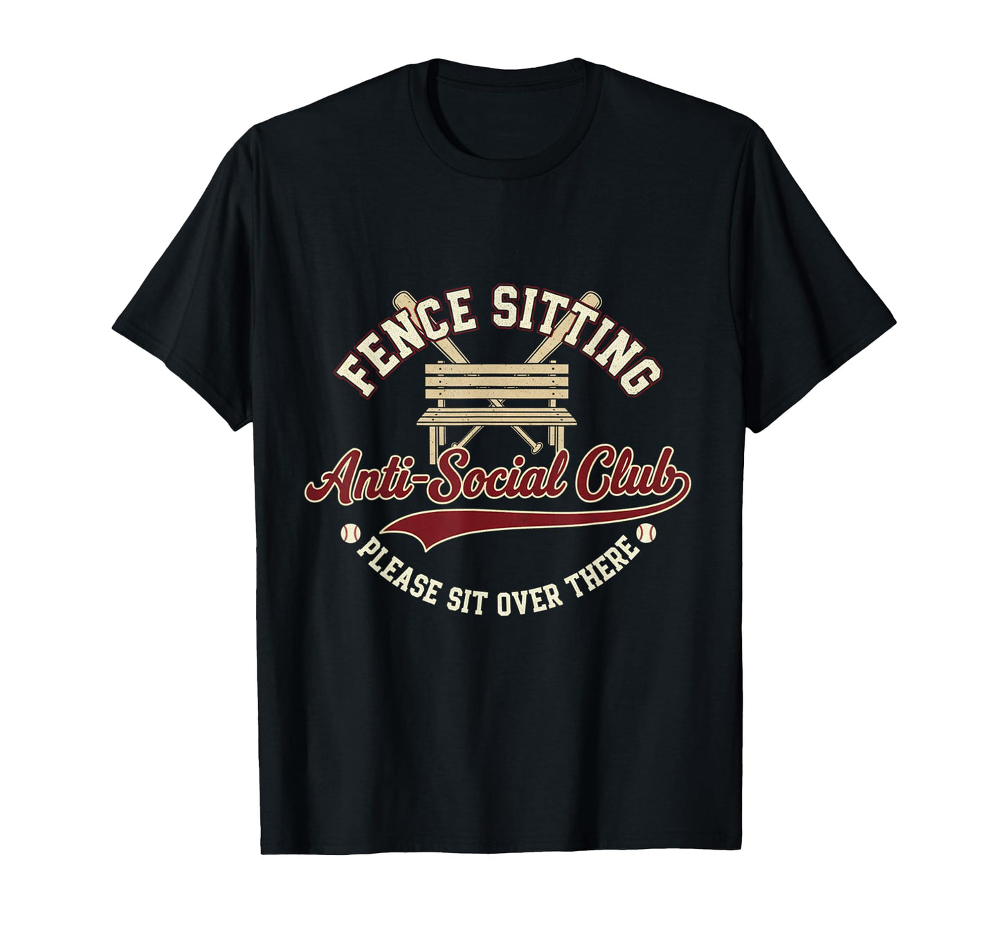 Fence Sitting Anti-Social Club Please Sit Over There T-Shirt